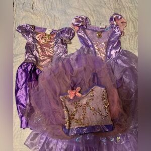 Girls Purple Princess Tulle Costume Dress with Sequin Top